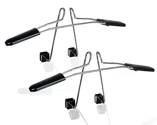 ZONETECH Chrome Headrest Car Hanger 2 Pack– Premium Quality Clothes Holder Jacket Suit Coat Hanger with Headrest Restraint Rodhanger - ZONETECH