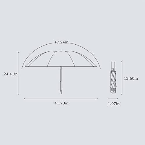 Зонт BLAXILL с ручкой-фонариком LED, Складные зонты от дождя и солнца, Компактный зонт-трость Перевернутый зонт Портативный автоматический зонт Зонт для путешествий - 3