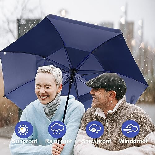 Зонт для гольфа Baraida Large 62/68/72 дюйма, Extra Large Oversize Double Canopy Vented Windproof Waterproof Umbrella, Automatic Open Golf Umbrella для мужчин и женщин и семьи. - 6