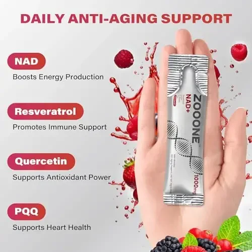 zooone- NAD+ Supplement 30pcs, Premium Nicotinamide Riboside & Resveratrol, DNA Repair & Healthy Aging， Advanced NAD Supplement for Men & Women, Boosts Cellular Energy - 5