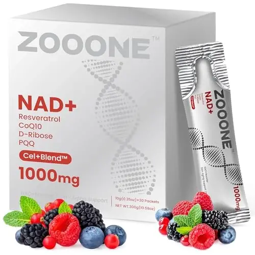 zooone- NAD+ Supplement 30pcs, Premium Nicotinamide Riboside & Resveratrol, DNA Repair & Healthy Aging， Advanced NAD Supplement for Men & Women, Boosts Cellular Energy - 2