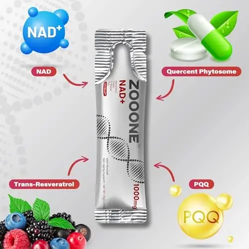 zooone- NAD+ Supplement 30pcs, Premium Nicotinamide Riboside & Resveratrol, DNA Repair & Healthy Aging， Advanced NAD Supplement for Men & Women, Boosts Cellular Energy - 3