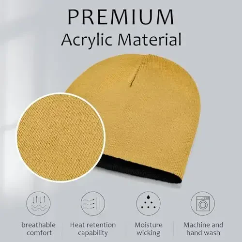 ZOORON 1 & 2 Pack Erkaklar Ayollar uchun Unisex Beanie Qishki Beanie Shlyapa Trikotajli Issiq Tekis череп Suyagi Kundalik Beanie Shlyapa - 2