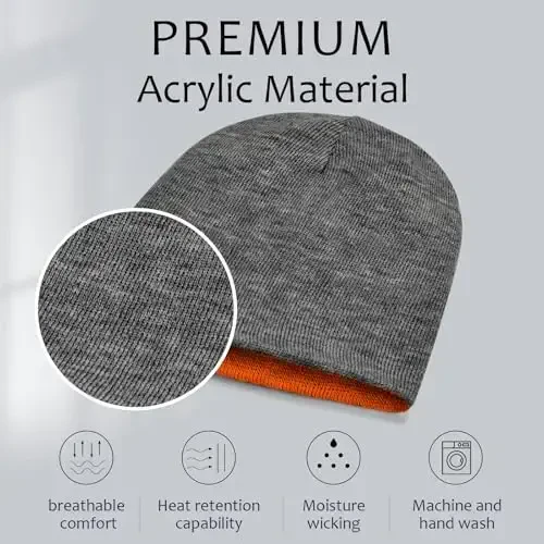 ZOORON 1 & 2 Pack Erkaklar va Ayollar uchun Unisex Beanie Qishki Beani Qalpoq Trikotajli Issiq Oddiy череп suyak Qalpog'i Kundalik Beani Qalpog'i - 2