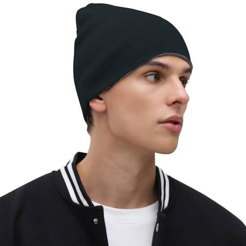 ZOORON 1 & 2 Pack Unisex Beanie for Men Women Reversible Winter Beanies Hat Knit Warm Plain Skull Cap Daily Beanie Hat - 2