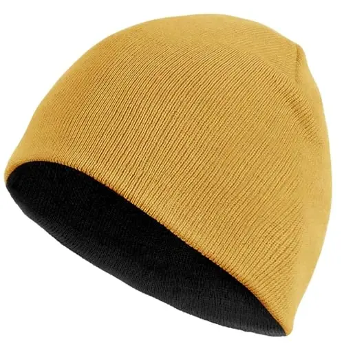ZOORON 1 & 2 Pack Unisex Beanie for Men Women Reversible Winter Beanies Hat Knit Warm Plain Skull Cap Daily Beanie Hat - ZOORON