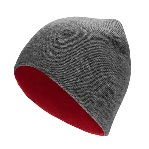 ZOORON 1 & 2 Pack Unisex Beanie for Men Women Reversible Winter Beanies Hat Knit Warm Plain Skull Cap Daily Beanie Hat - ZOORON