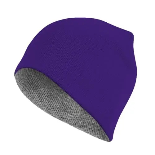 ZOORON 1 & 2 Pack Unisex Beanie for Men Women Reversible Winter Beanies Hat Knit Warm Plain Skull Cap Daily Beanie Hat - ZOORON