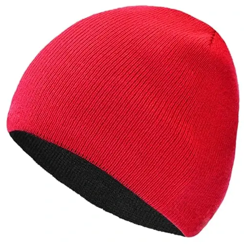 ZOORON 1 & 2 Pack Unisex Beanie for Men Women Reversible Winter Beanies Hat Knit Warm Plain Skull Cap Daily Beanie Hat - 1