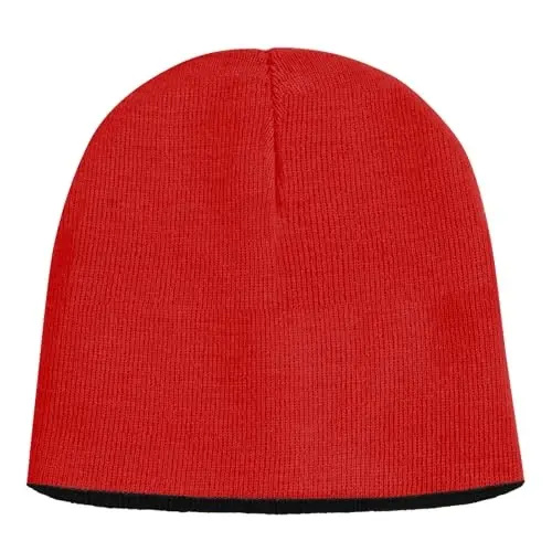 ZOORON 1 & 2 Pack Unisex Beanie for Men Women Reversible Winter Beanies Hat Knit Warm Plain Skull Cap Daily Beanie Hat - 2
