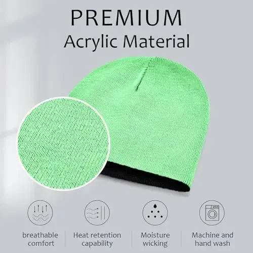 ZOORON 1 & 2 Pack Unisex Erkaklar Ayollar uchun Beanie Qishki Shlyapalar To'qilgan Issiq Oddiy Bosh Suyagi Kepkasi Kundalik Beanie Shlyapa - 3