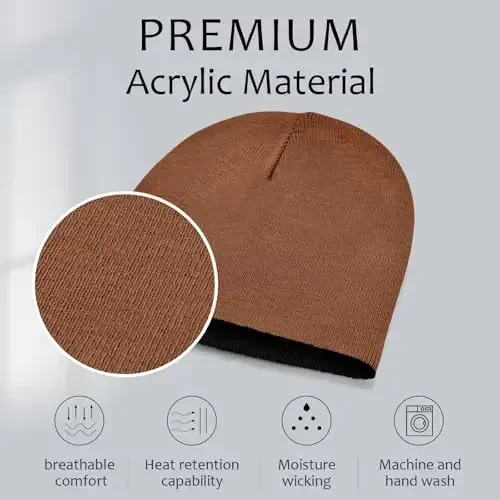 ZOORON 1 & 2 Pack Unisex Erkaklar Ayollar uchun Beanie Qishki Shlyapalar To'qilgan Issiq Oddiy Bosh Suyagi Qalpog'i Kundalik Beanie Shlyapa - 2