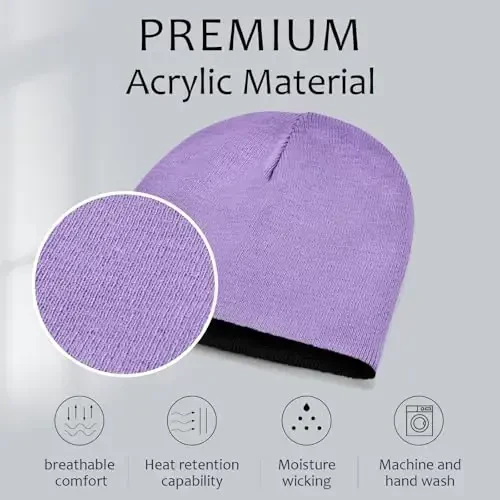 ZOORON 1 & 2 Pack Unisex Erkaklar va Ayollar uchun Beanie Qaytariladigan Qishki Beani Shapka Trikotajli Issiq Oddiy череп Шапка Kundalik Beanie Shapka - 2