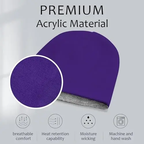 ZOORON 1 & 2 Pack Unisex Erkaklar va Ayollar uchun To'qilgan Qishki Shapka Issiq Oddiy Bosh Suyagi Kepkasi Kundalik Shapka - ZOORON (1)