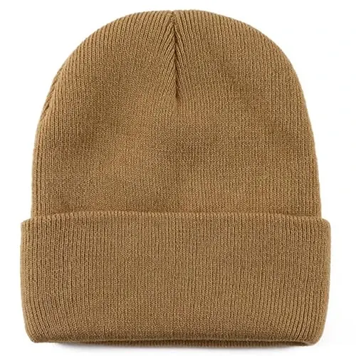 ZOORON 1 & 2 Packs Beanie for Men Women Warm Winter Hats Acrylic Knit Cuffed Beanie Cap Unisex - 6