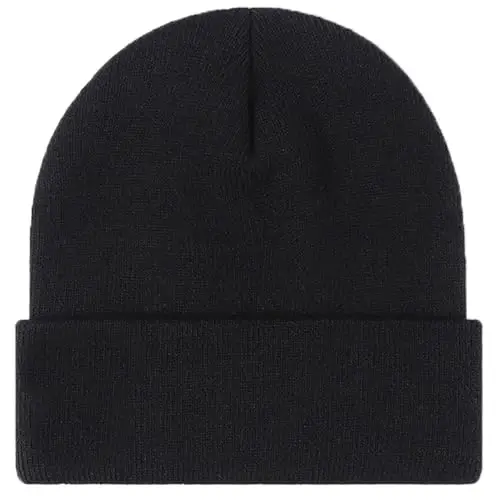 ZOORON 1 & 2 Packs Beanie for Men Women Warm Winter Hats Acrylic Knit Cuffed Beanie Cap Unisex 