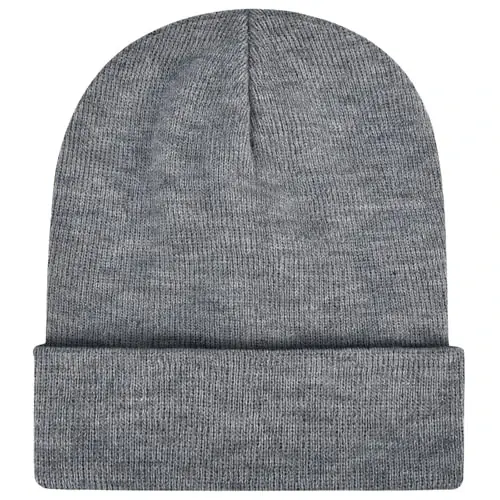 ZOORON 1 & 2 Packs Beanie for Men Women Warm Winter Hats Acrylic Knit Cuffed Beanie Cap Unisex - 5