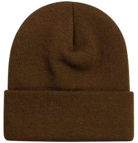 ZOORON 1 & 2 Packs Beanie for Men Women Warm Winter Hats Acrylic Knit Cuffed Beanie Cap Unisex - 6