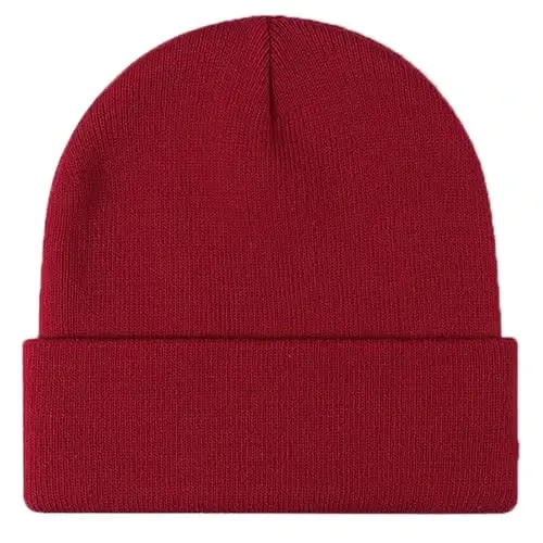 ZOORON 1 & 2 Packs Beanie for Men Women Warm Winter Hats Acrylic Knit Cuffed Beanie Cap Unisex - 6
