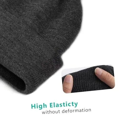 ZOORON 1 & 2 Packs Beanie for Men Women Warm Winter Hats Acrylic Knit Cuffed Beanie Cap Unisex - 3