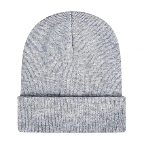 ZOORON 1 & 2 Packs Beanie for Men Women Warm Winter Hats Acrylic Knit Cuffed Beanie Cap Unisex 