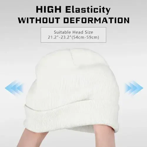 ZOORON 1 & 2 Packs Beanie for Men Women Warm Winter Hats Acrylic Knit Cuffed Beanie Cap Unisex - 4