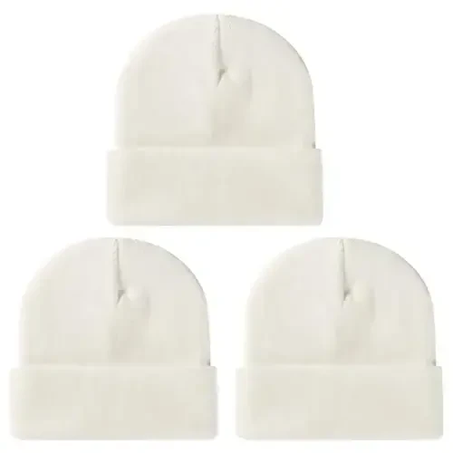 ZOORON 1 & 2 Packs Beanie for Men Women Warm Winter Hats Acrylic Knit Cuffed Beanie Cap Unisex - 1