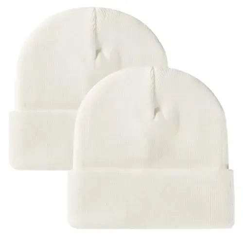 ZOORON 1 & 2 Packs Beanie for Men Women Warm Winter Hats Acrylic Knit Cuffed Beanie Cap Unisex - ZOORON
