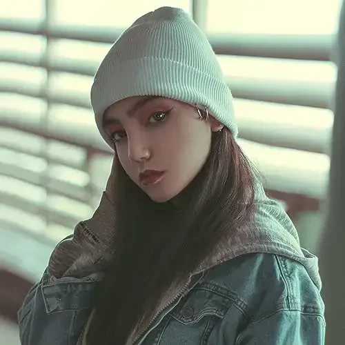 ZOORON 1 & 2 Packs Beanie for Men Women Warm Winter Hats Acrylic Knit Cuffed Beanie Cap Unisex - 5