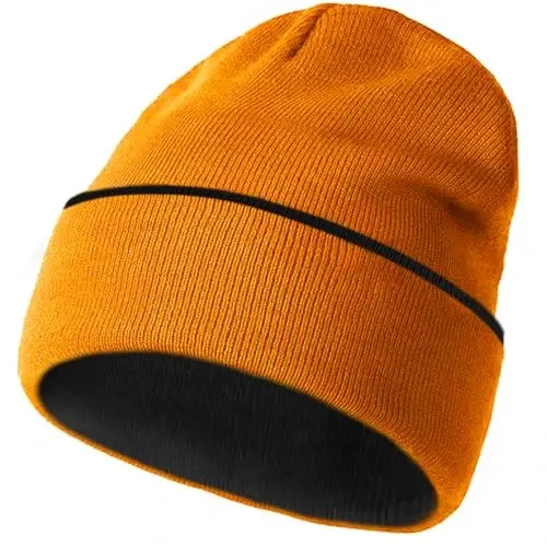 ZOORON 1 & 2 Packs Beanie for Men Women Warm Winter Hats Acrylic Knit Cuffed Beanie Cap Unisex 