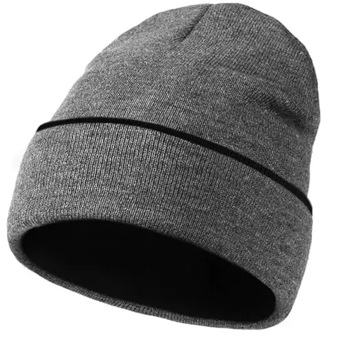 ZOORON 1 & 2 Packs Beanie for Men Women Warm Winter Hats Acrylic Knit Cuffed Beanie Cap Unisex 