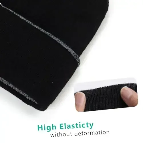 ZOORON 1 & 2 Packs Beanie for Men Women Warm Winter Hats Acrylic Knit Cuffed Beanie Cap Unisex - 4