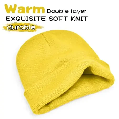 ZOORON 1 & 2 Packs Beanie for Men Women Warm Winter Hats Acrylic Knit Cuffed Beanie Cap Unisex 