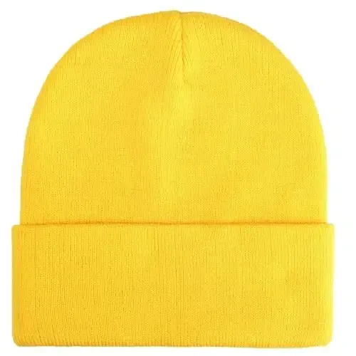 ZOORON 1 & 2 Packs Beanie for Men Women Warm Winter Hats Acrylic Knit Cuffed Beanie Cap Unisex - 6
