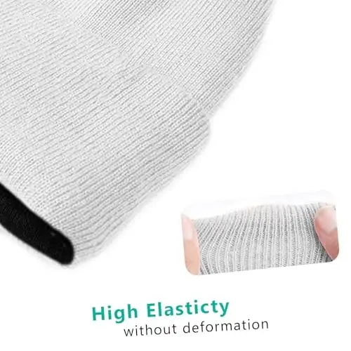 ZOORON 1 & 2 Packs Beanie for Men Women Warm Winter Hats Acrylic Knit Cuffed Beanie Cap Unisex - 4