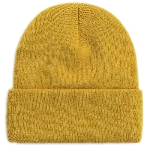 ZOORON 1 & 2 Packs Beanie for Men Women Warm Winter Hats Acrylic Knit Cuffed Beanie Cap Unisex - 5