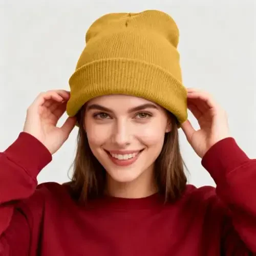 ZOORON 1 & 2 Packs Beanie for Men Women Warm Winter Hats Acrylic Knit Cuffed Beanie Cap Unisex - ZOORON (1)