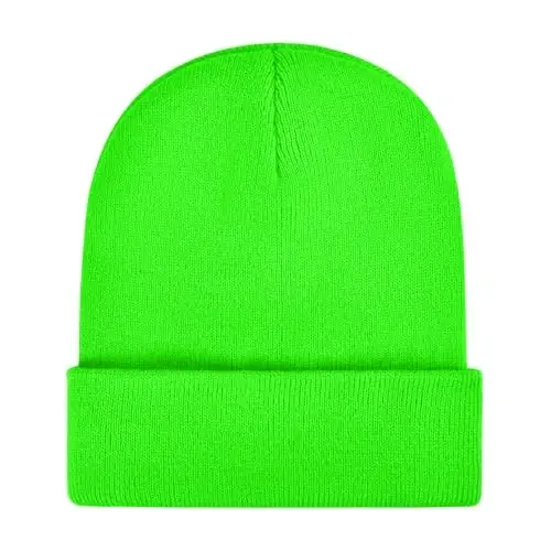 ZOORON 1 & 2 Packs Beanie for Men Women Warm Winter Hats Acrylic Knit Cuffed Beanie Cap Unisex - ZOORON