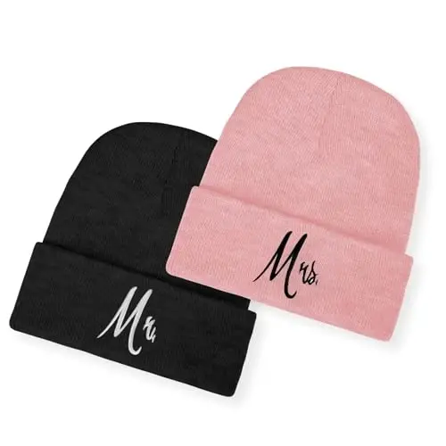 ZOORON 1 & 2 Packs Beanie for Men Women Warm Winter Hats Acrylic Knit Cuffed Beanie Cap Unisex - ZOORON (1)
