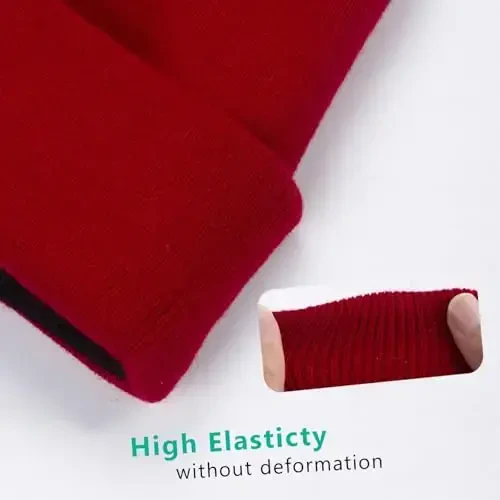 ZOORON 1 & 2 Packs Erkaklar Ayollar uchun Beanie Issiq Qishki Shlyapalar Akril Trikotaj Manjetli Beanie Kepka Unisex - 4