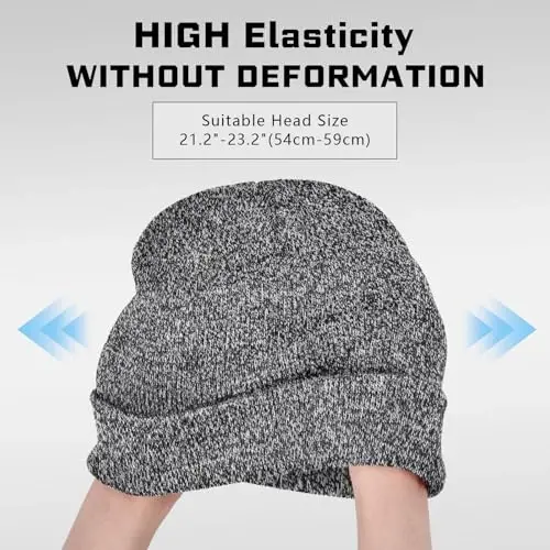 ZOORON 1 & 2 Packs Erkaklar Ayollar uchun Beanie Issiq Qishki Shlyapalar Akril Trikotaj Manjetli Beanie Shapka Uniseks - 4