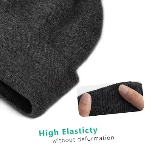 ZOORON 1 & 2 Packs Erkaklar Ayollar uchun Beanie Issiq Qishki Shlyapalar Akril Trikotaj Manshetli Beanie Kepka Unisex - 3