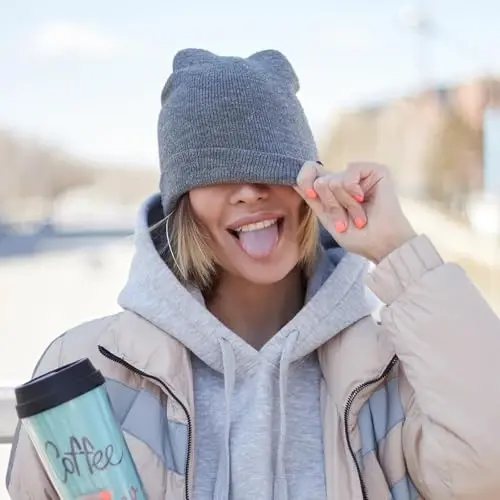 ZOORON 1 & 2 Packs Erkaklar va Ayollar uchun Beanie Iliq Qishki Shlyapalar Akril Trikotaj Manjetli Beanie Kepka Unisex - 6