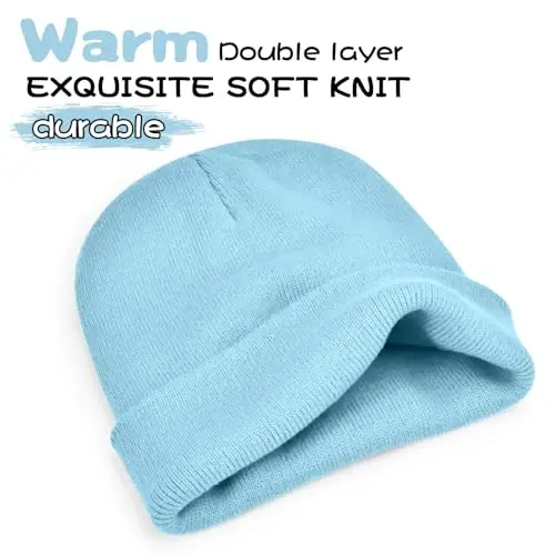 ZOORON 1 & 2 Packs Erkaklar va Ayollar uchun Beanie Iliq Qishki Shlyapalar Akril Trikotaj Manjetli Beanie Qalpog'i Unisex 