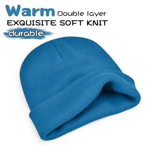 ZOORON 1 & 2 Packs Erkaklar va Ayollar uchun Beanie Issiq Qishki Shlyapalar Akril Trikotaj Manjetli Beanie Kepka Unisex - ZOORON