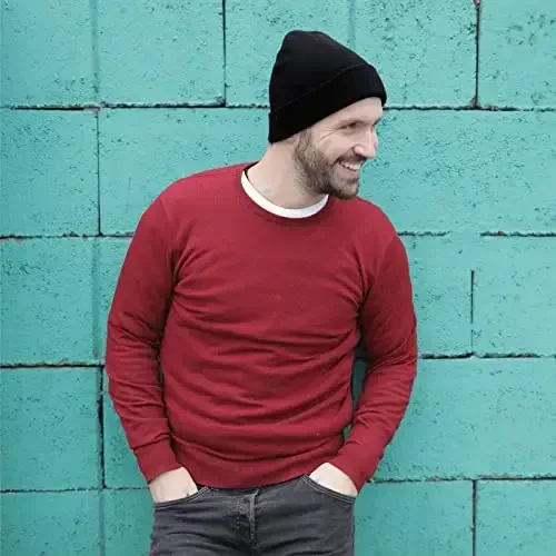 ZOORON 1 & 2 Packs Erkaklar va Ayollar uchun Beanie Issiq Qishki Shlyapalar Akril Trikotaj Manjetli Beanie Shapka Unisex - 5