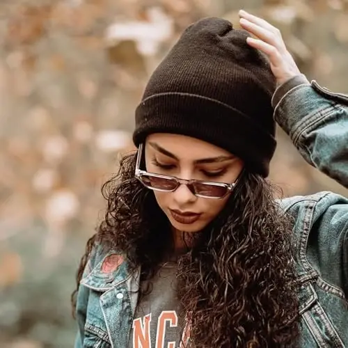 ZOORON 1 & 2 Packs Erkaklar va Ayollar uchun Beanie Issiq Qishki Shlyapalar Akril Trikotaj Mansetli Beanie Qalpog'i Uniseks - 6