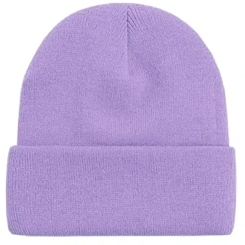 ZOORON 1 & 2 Packs Erkaklar va Ayollar uchun Beanie Qishki Iliq Shlyapalar Akril Trikotaj Manjetli Beanie Bosh Kiyim Unisex - 6