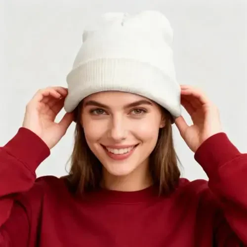 ZOORON 1 & 2 Packs Erkaklar va Ayollar uchun Beanie Qishki Issiq Shlyapalar Akril Trikotaj Manjetli Beanie Bosh kiyim Unisex - 3