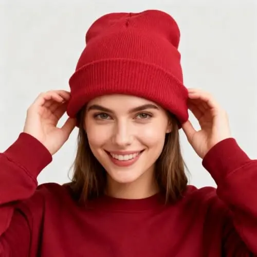 ZOORON 1 & 2 Packs Erkaklar va Ayollar uchun Beanie Qishki Issiq Shlyapalar Akril Trikotaj Manjetli Beanie Cap Unisex - ZOORON (1)